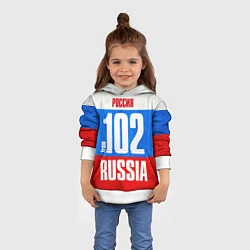 Толстовка-худи детская Russia: from 102, цвет: 3D-белый — фото 2