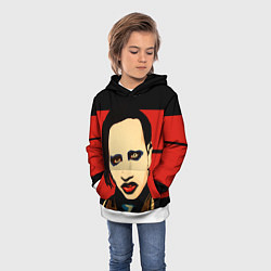 Толстовка-худи детская Mаrilyn Manson, цвет: 3D-белый — фото 2