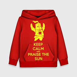 Толстовка-худи детская Keep Calm & Praise The Sun, цвет: 3D-красный