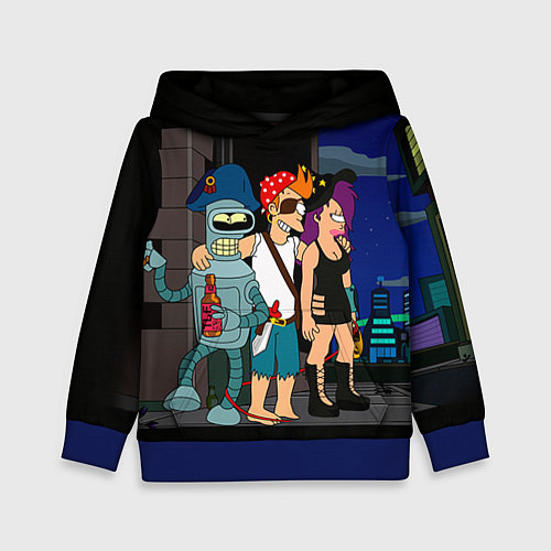 Детская толстовка Футурама пати / 3D-Синий – фото 1