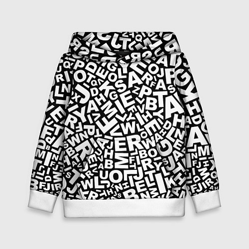 Детская толстовка Английский алфавит / 3D-Белый – фото 1