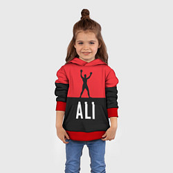 Толстовка-худи детская Ali Boxing, цвет: 3D-красный — фото 2