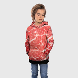 Толстовка-худи детская Кусок мяса, цвет: 3D-черный — фото 2