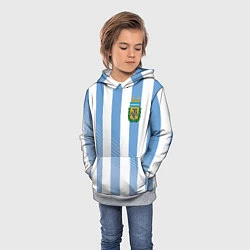 Толстовка-худи детская Сборная Аргентины: ЧМ-2018, цвет: 3D-меланж — фото 2