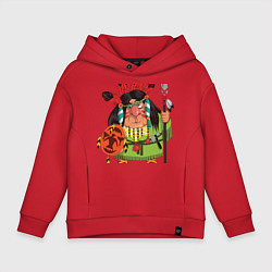 Толстовка оверсайз детская Забавные Индейцы 8, цвет: красный