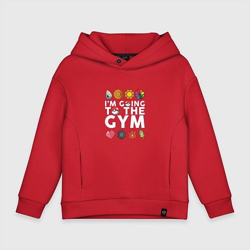 Детское худи оверсайз Pokemon Im going to the gym (white) / Красный – фото 1