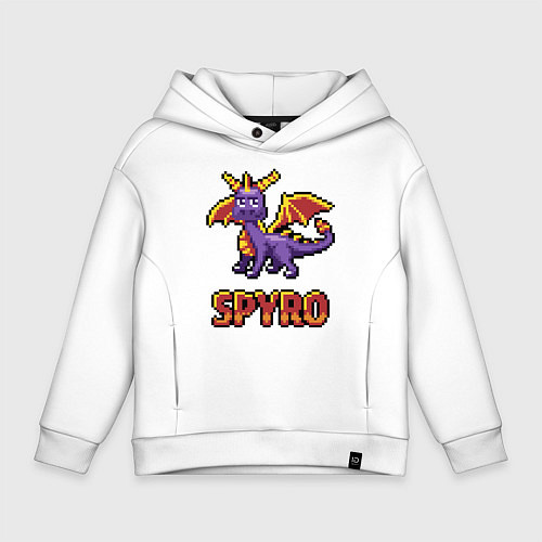 Детское худи оверсайз Spyro: 8 bit / Белый – фото 1