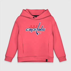 Толстовка оверсайз детская Washington Capitals, цвет: коралловый