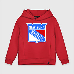 Толстовка оверсайз детская New York Rangers, цвет: красный