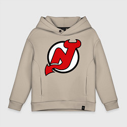 Толстовка оверсайз детская New Jersey Devils, цвет: миндальный