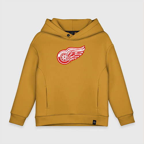 Детское худи оверсайз Detroit Red Wings / Горчичный – фото 1