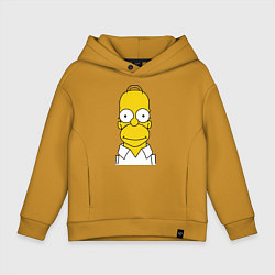 Толстовка оверсайз детская Homer Face, цвет: горчичный