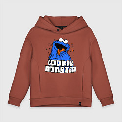 Толстовка оверсайз детская Cookie Monster, цвет: кирпичный