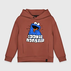 Толстовка оверсайз детская Cookie Monster, цвет: кирпичный