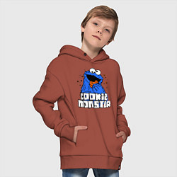 Толстовка оверсайз детская Cookie Monster, цвет: кирпичный — фото 2