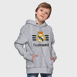 Толстовка оверсайз детская Real Madrid Lines, цвет: меланж — фото 2