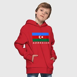 Толстовка оверсайз детская Азербайджан, цвет: красный — фото 2