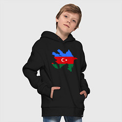 Толстовка оверсайз детская Azerbaijan map, цвет: черный — фото 2