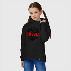 Толстовка оверсайз детская Russia Coat, цвет: черный — фото 2