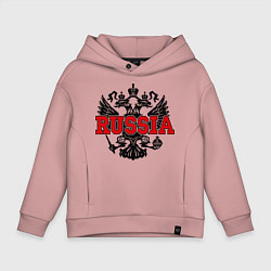 Толстовка оверсайз детская Russia Coat, цвет: пыльно-розовый
