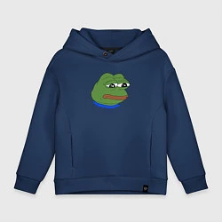 Толстовка оверсайз детская SAD FROG, цвет: тёмно-синий