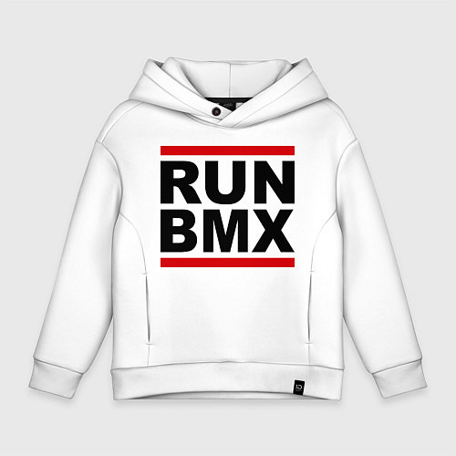 Детское худи оверсайз RUN BMX / Белый – фото 1