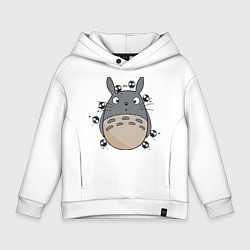Толстовка оверсайз детская Тоторо, цвет: белый