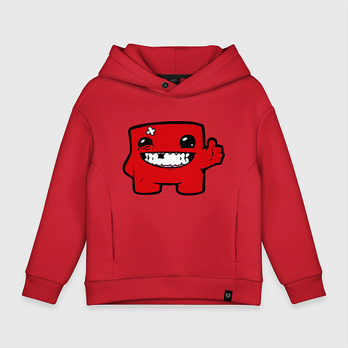 Детское худи оверсайз Super Meat Boy / Красный – фото 1