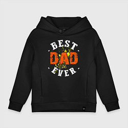 Толстовка оверсайз детская Best Dad Ever цвета черный — фото 1