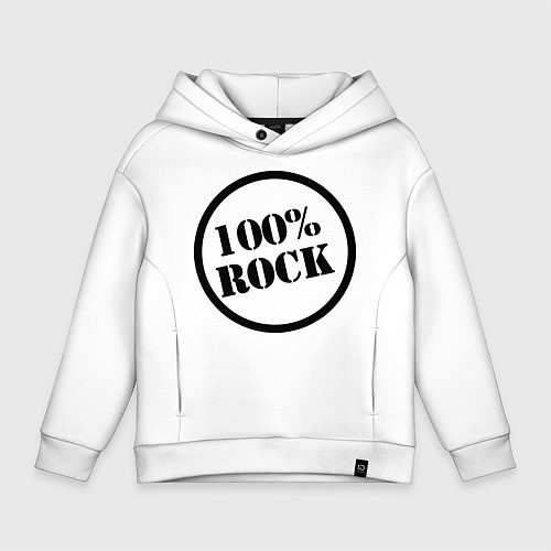 Детское худи оверсайз 100% Rock / Белый – фото 1