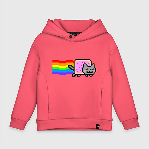 Детское худи оверсайз Nyan Cat / Коралловый – фото 1