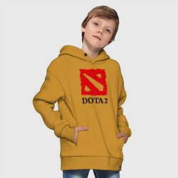 Толстовка оверсайз детская Dota 2: Logo, цвет: горчичный — фото 2