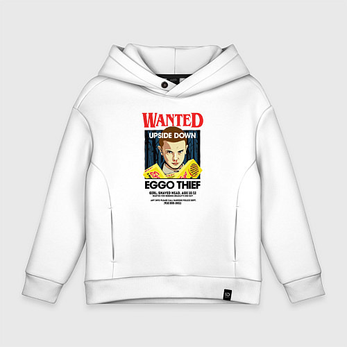 Детское худи оверсайз Wanted: Upside Down / Белый – фото 1