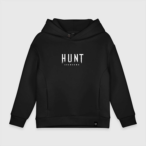 Детское худи оверсайз Hunt: Showdown White Logo / Черный – фото 1