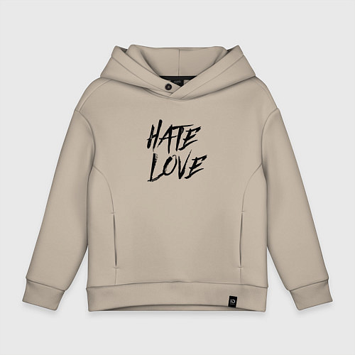 Детское худи оверсайз FACE Hate Love / Миндальный – фото 1