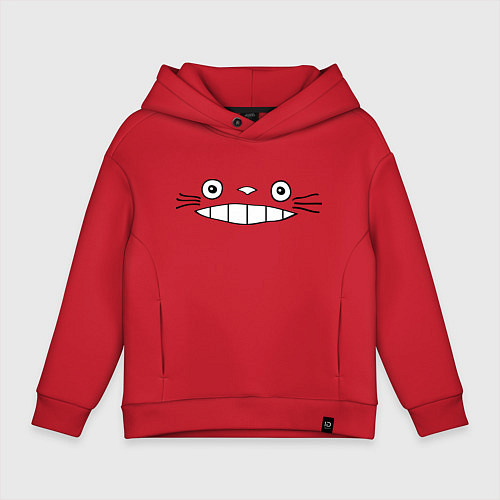 Детское худи оверсайз Totoro face / Красный – фото 1