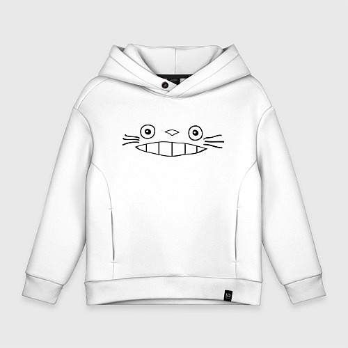 Детское худи оверсайз Totoro face / Белый – фото 1