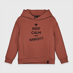 Толстовка оверсайз детская Keep Calm & WAAAGH, цвет: кирпичный