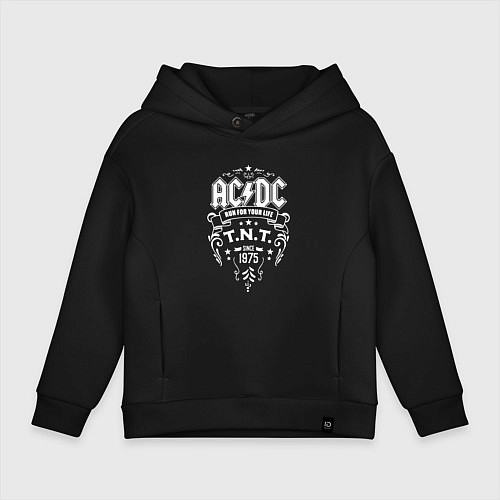 Детское худи оверсайз AC/DC: Run For Your Life / Черный – фото 1