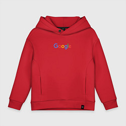 Толстовка оверсайз детская Google, цвет: красный
