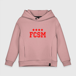 Толстовка оверсайз детская FCSM Club, цвет: пыльно-розовый