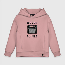 Толстовка оверсайз детская Never Forget, цвет: пыльно-розовый