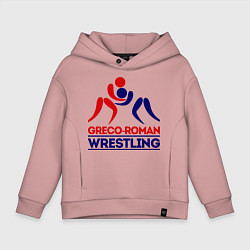 Толстовка оверсайз детская Greco-roman wrestling, цвет: пыльно-розовый
