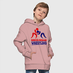 Толстовка оверсайз детская Greco-roman wrestling, цвет: пыльно-розовый — фото 2