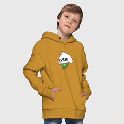 Толстовка оверсайз детская Undertale: Asriel SWAG, цвет: горчичный — фото 2