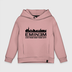 Толстовка оверсайз детская Eminem: Live from NY, цвет: пыльно-розовый