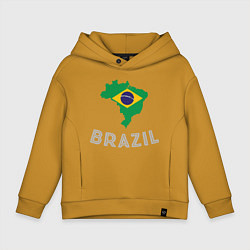 Толстовка оверсайз детская Brazil Country, цвет: горчичный