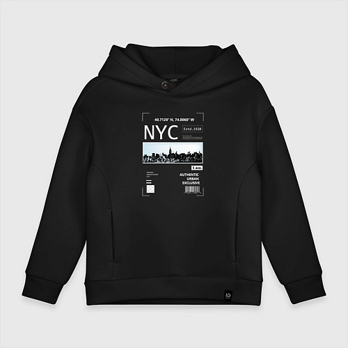 Детское худи оверсайз NYC Style / Черный – фото 1