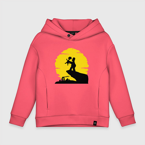 Детское худи оверсайз Homer & Bart / Коралловый – фото 1