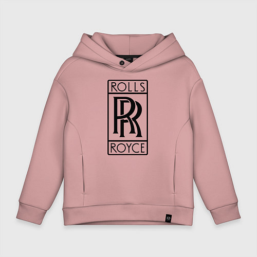 Детское худи оверсайз Rolls-Royce logo / Пыльно-розовый – фото 1